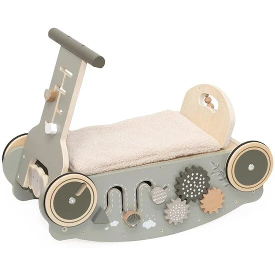 Porteur en bois 3-en-1 - Vert Olive