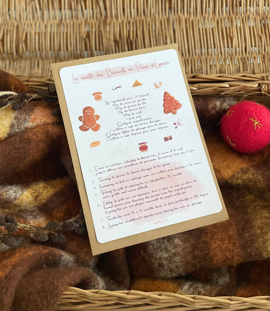 Carte Recette "Biscuits pain d'épices"