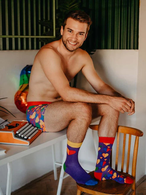 Chaussettes Cœurs arc-en-ciel
