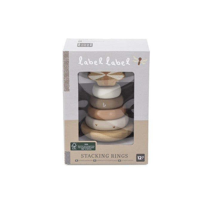 Pyramide à empiler en bois - Nougat