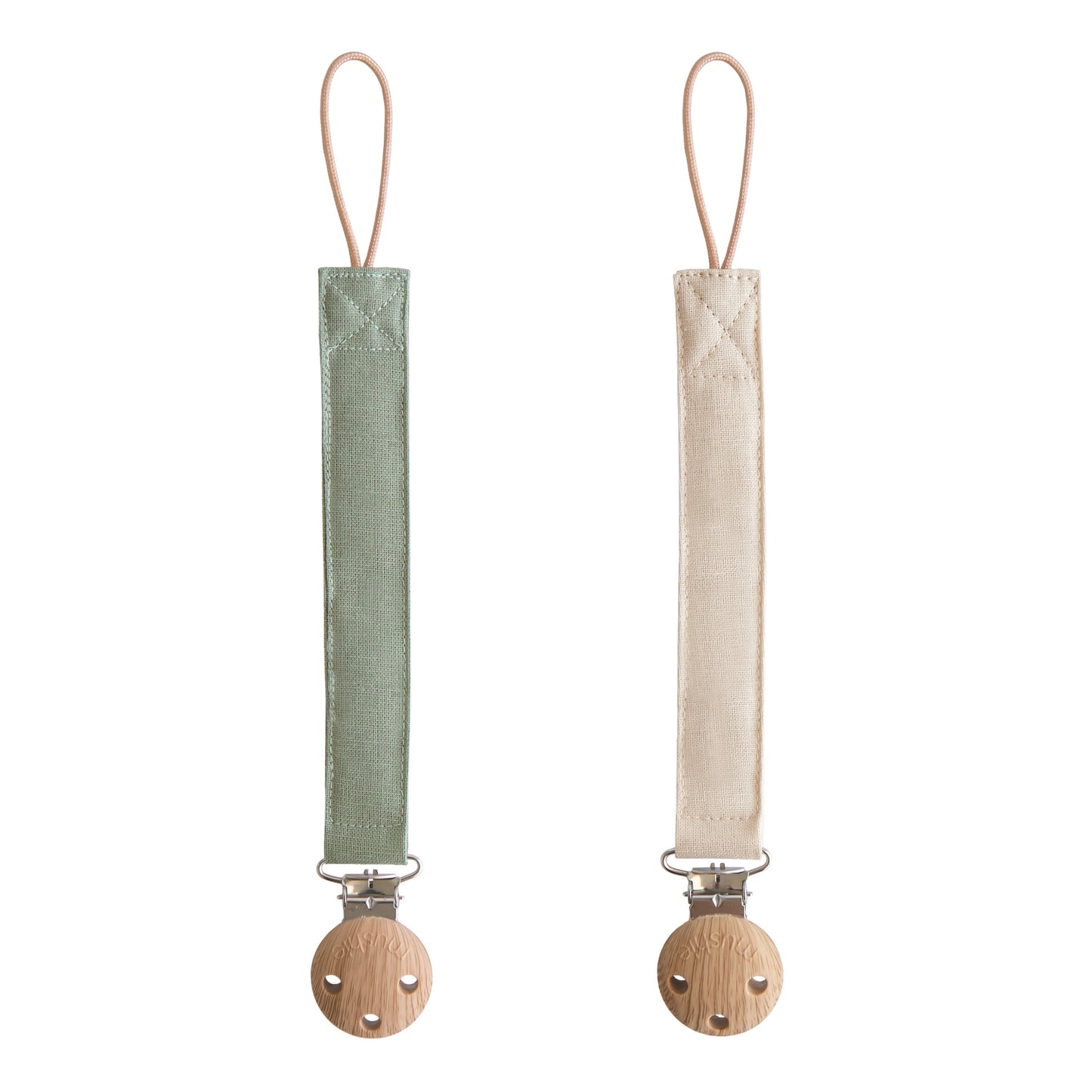 Lot 2 attaches-tétines en lin (2 variantes)