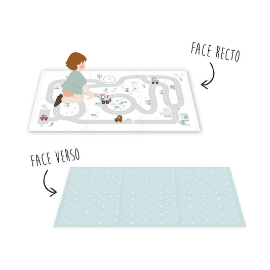 Tapis de jeux réversible 3 en 1 - Circuit