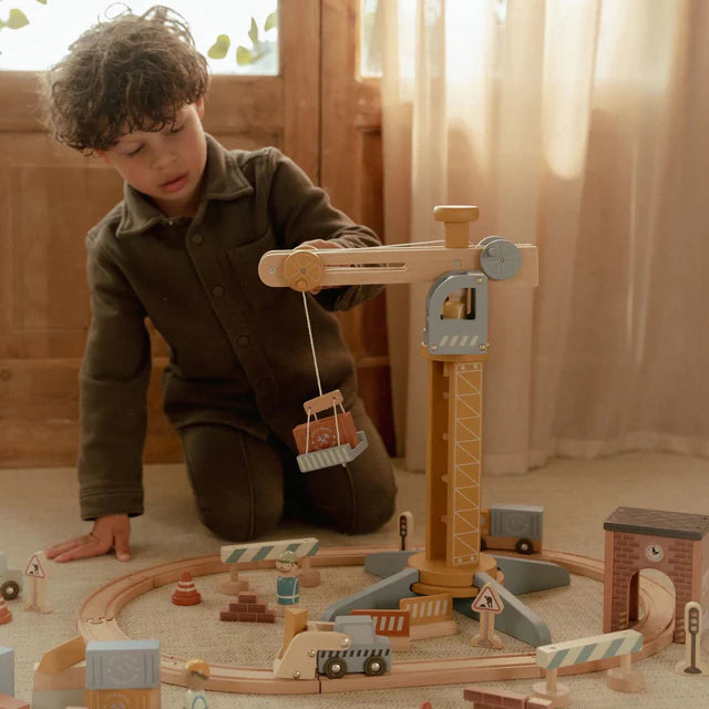 Grue et chantier en bois