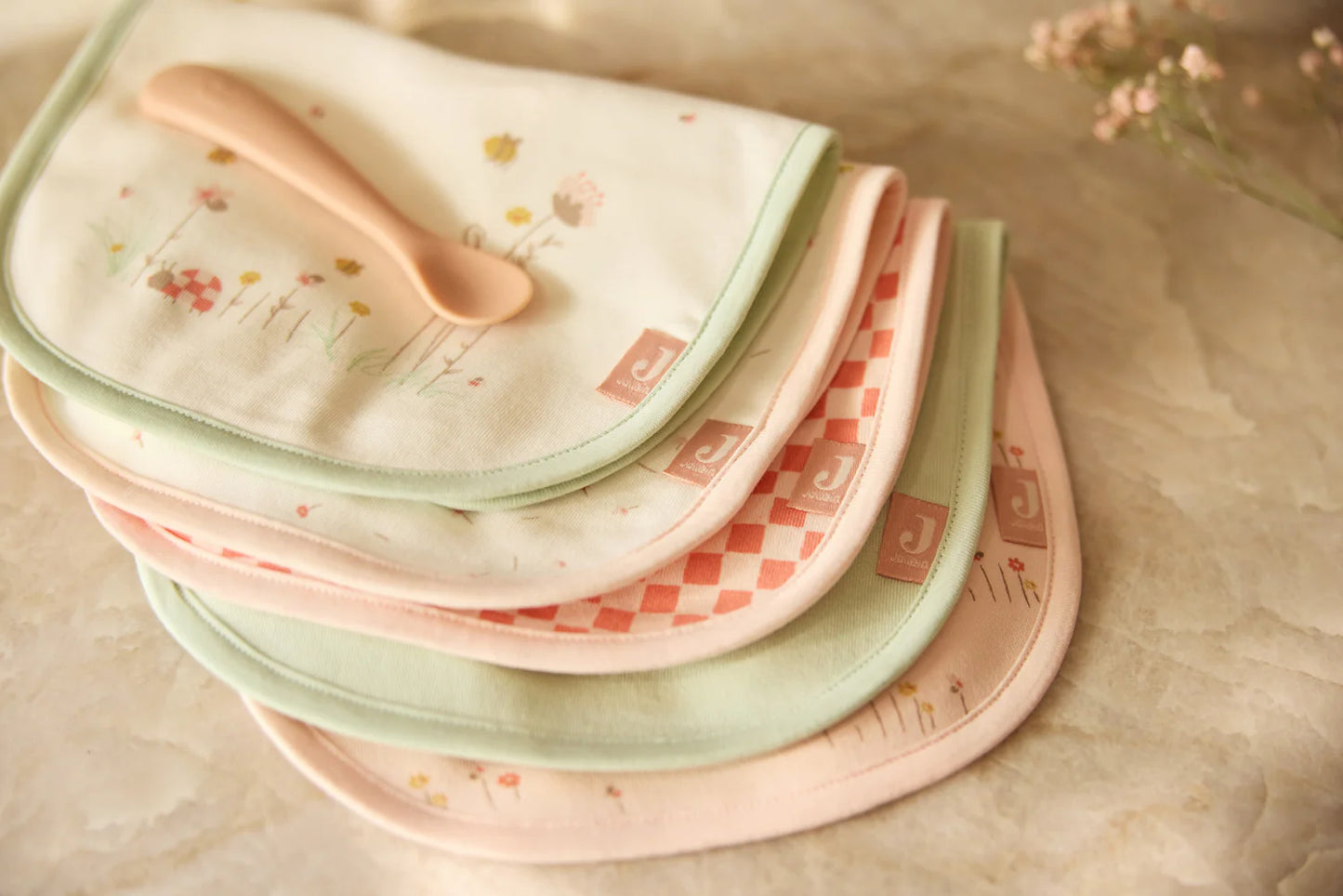 Bavoir Jersey Imperméable - Pretty Picnic - 5 Unités