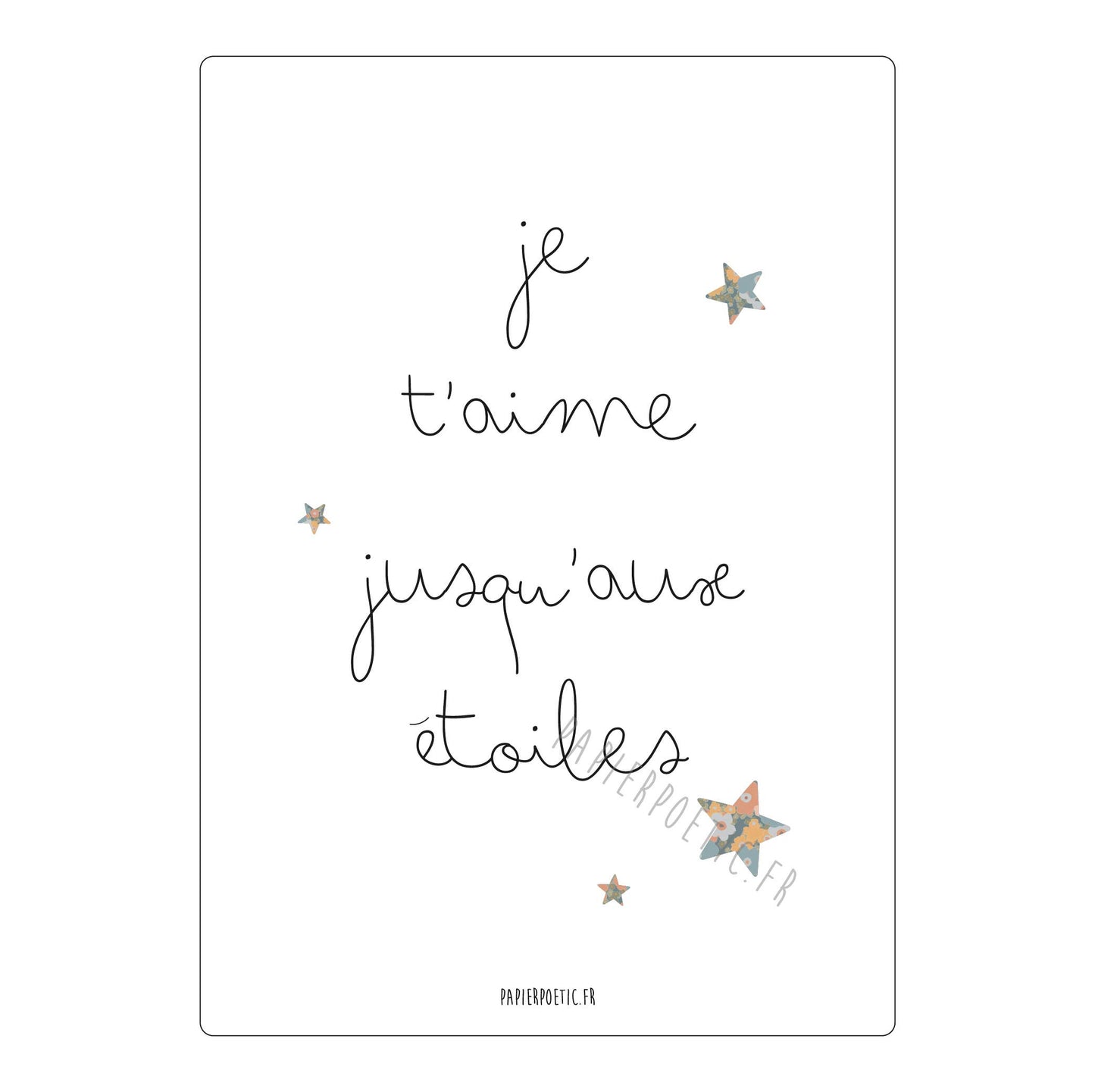Carte "Je t’aime jusqu'aux étoiles"