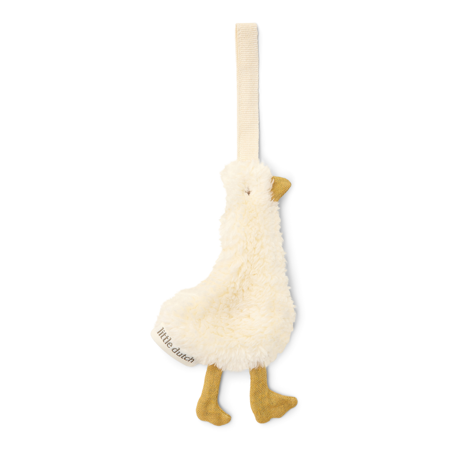 Doudou attache-tétine en teddy - Oie