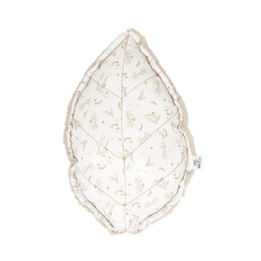 Coussin déco feuille coton imp./ angora beige – Daydream