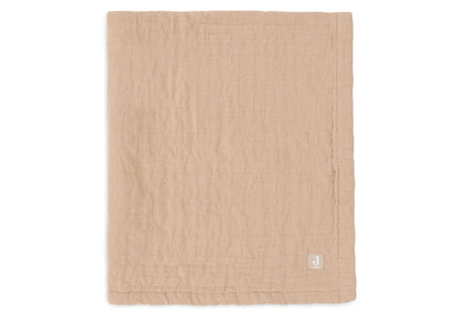 Couverture berceau gaze de coton - Biscuit