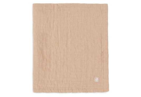 Couverture berceau gaze de coton - Biscuit