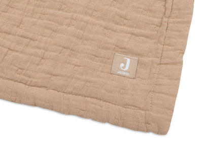 Couverture berceau gaze de coton - Biscuit