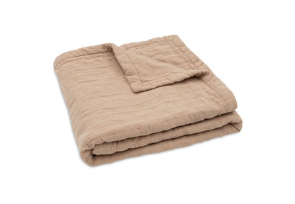 Couverture berceau gaze de coton - Biscuit