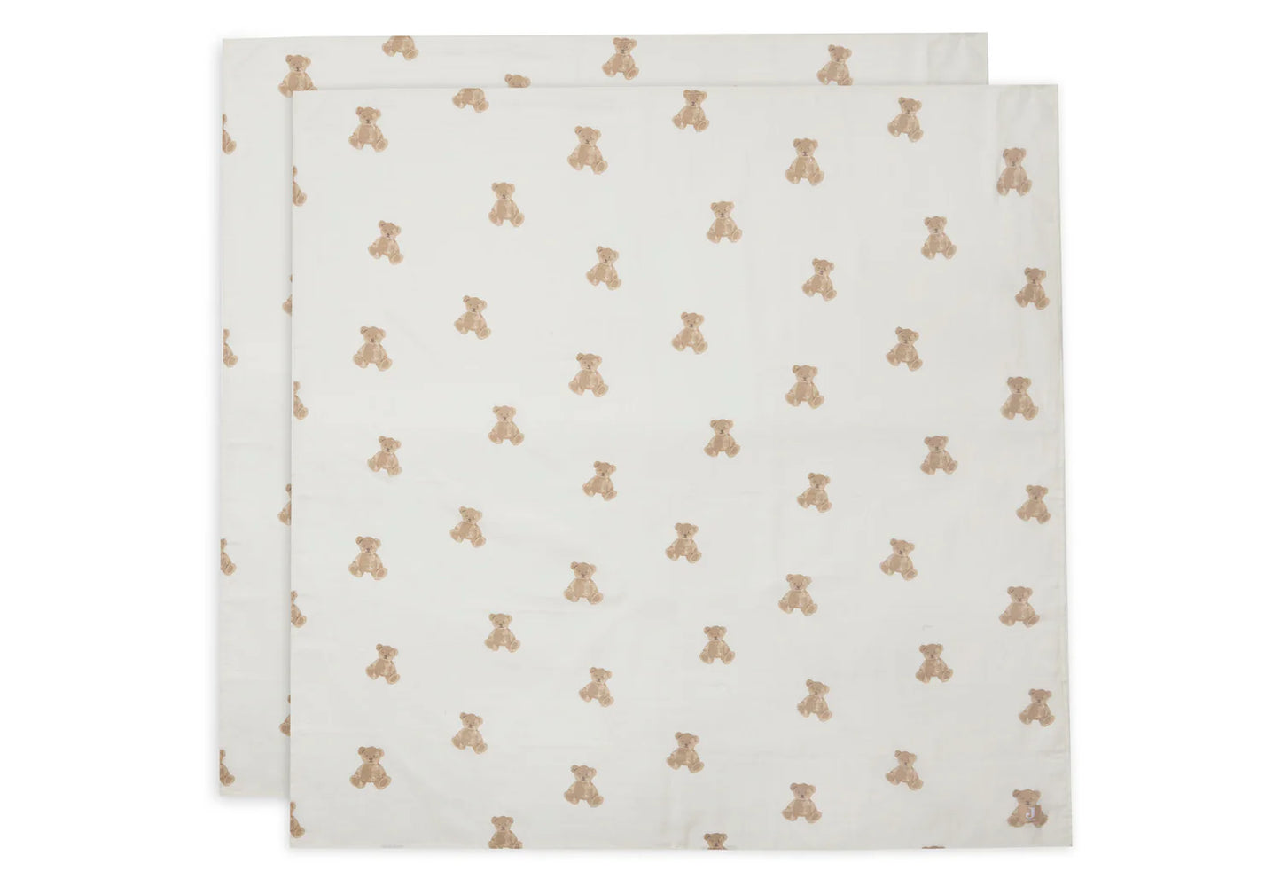 Lange gaze de coton 115x115cm - Teddy Bear - 2 Unités