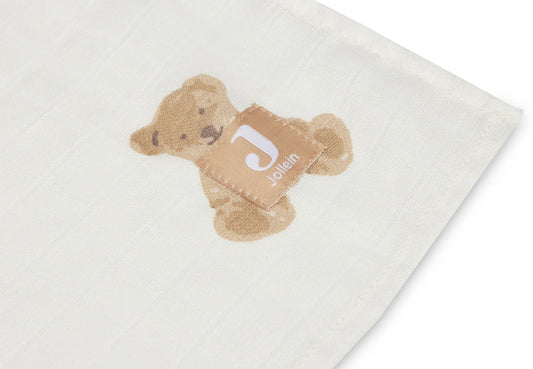 Lange gaze de coton 115x115cm - Teddy Bear - 2 Unités