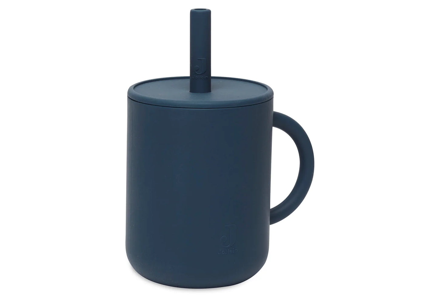 Gobelet avec paille - Silicone bleu