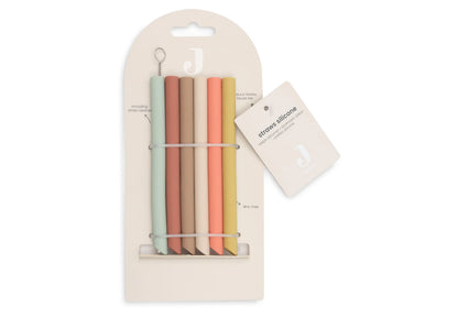 Pailles Silicone Multicolore - 6 Unités