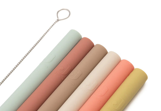 Pailles Silicone Multicolore - 6 Unités