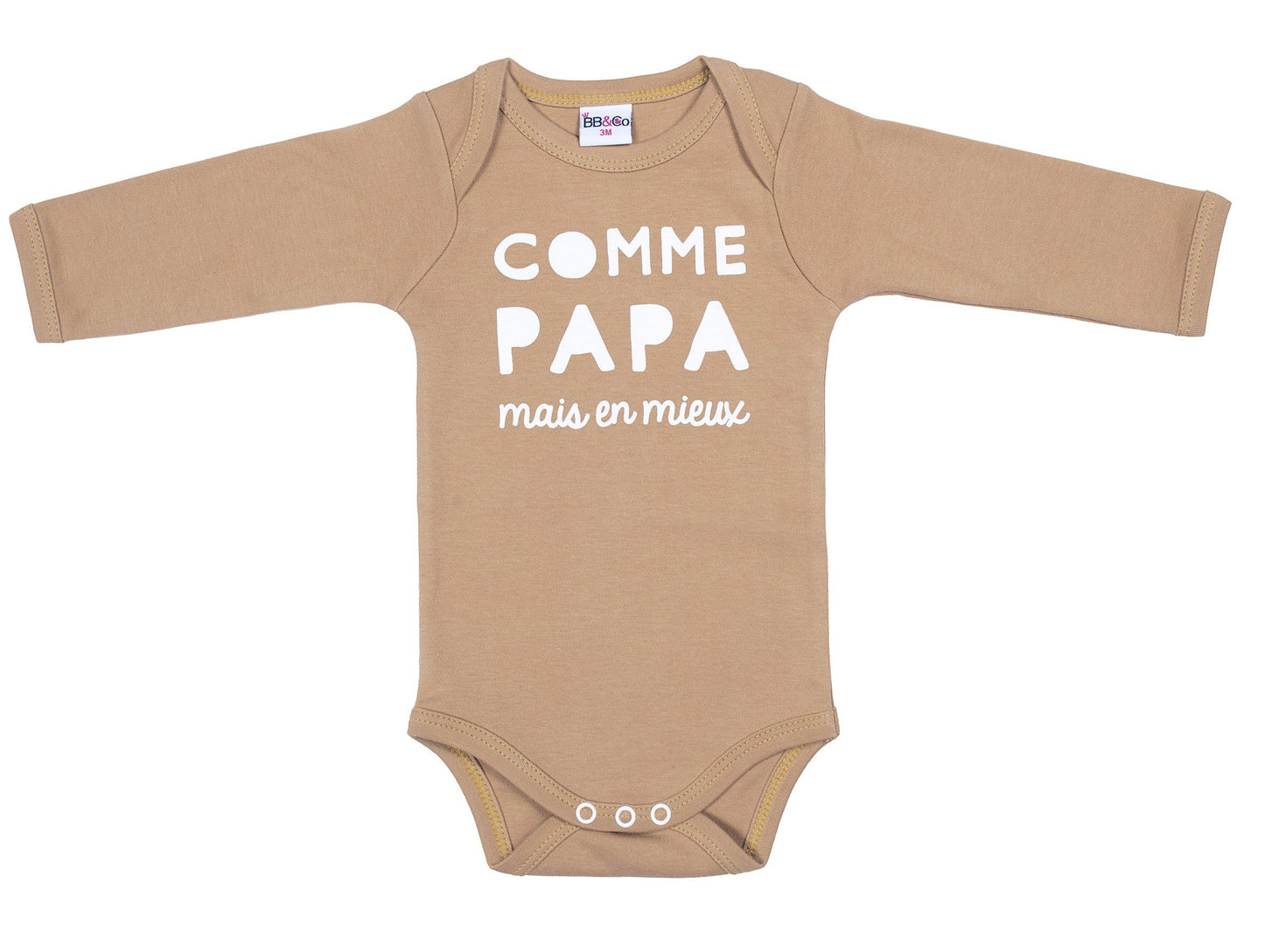 Body manches longues “Comme papa mais en mieux” (2 tailles)