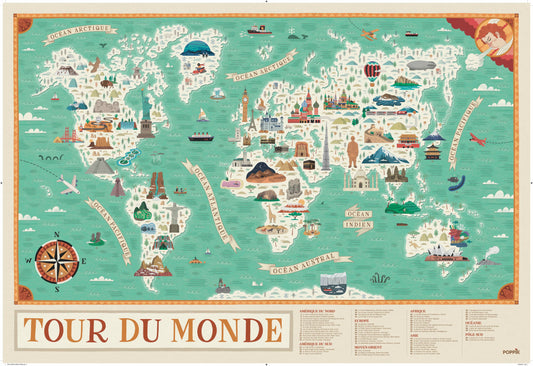 Poster éducatif le tour du monde