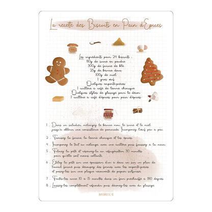 Carte Recette "Biscuits pain d'épices"
