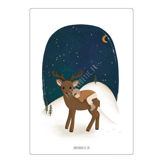 Carte "L'enfant et le cerf"