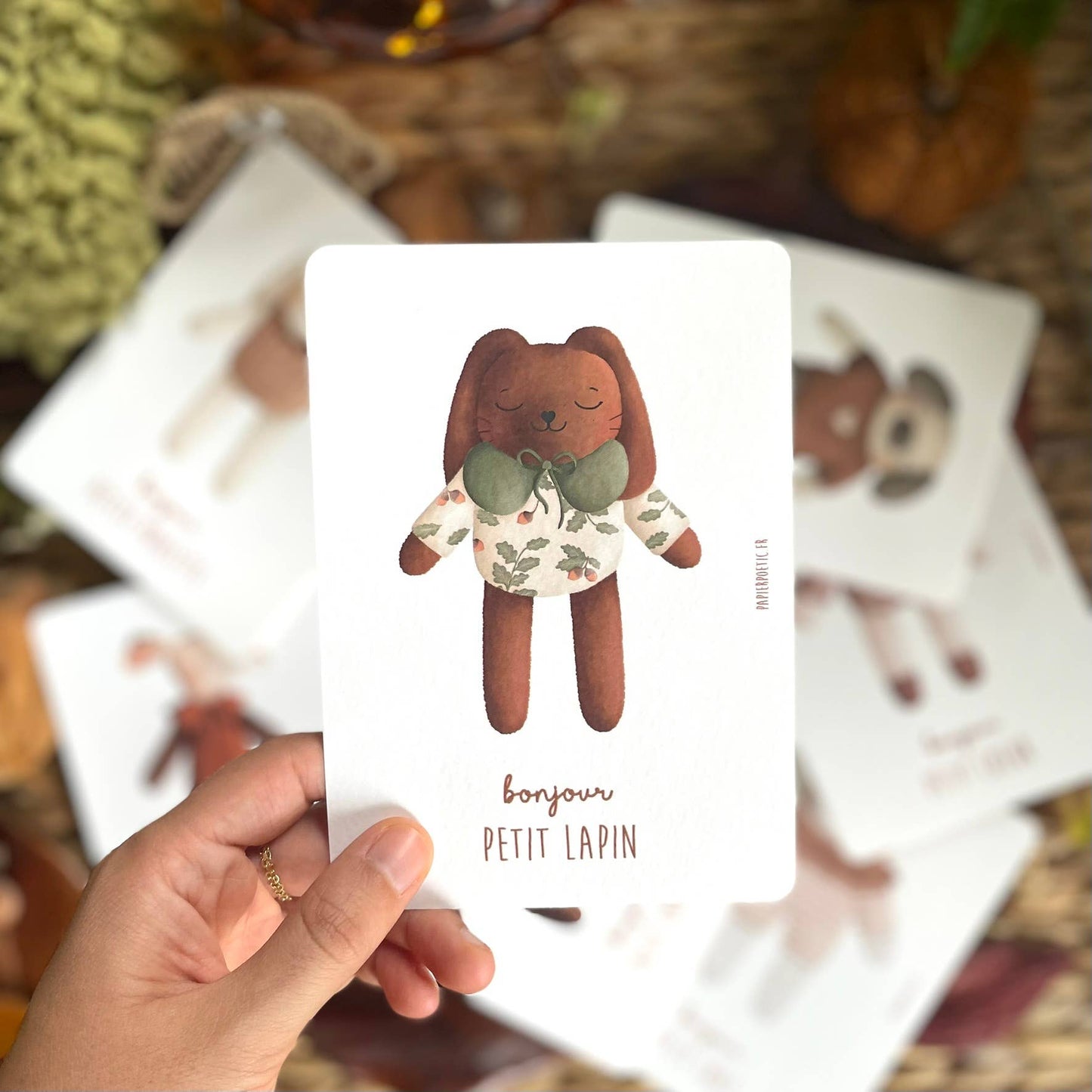 Carte Postale "Doudou Lapin marron"