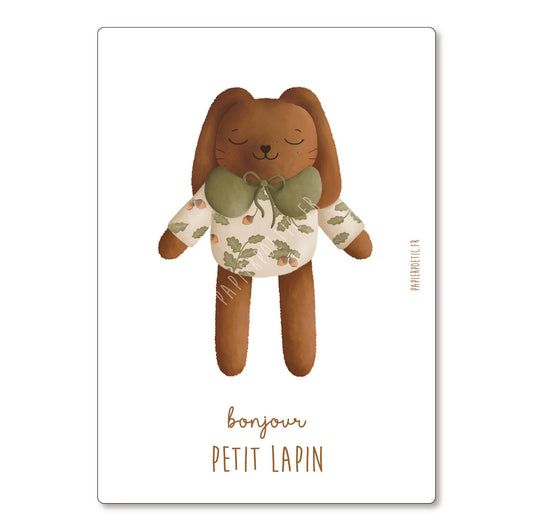 Carte Postale "Doudou Lapin marron"