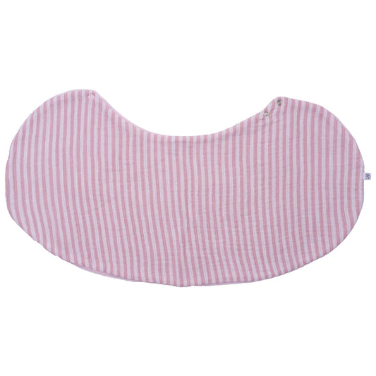 Bavoir 2 en 1 (poncho/ épaule)- rayé vieux rose