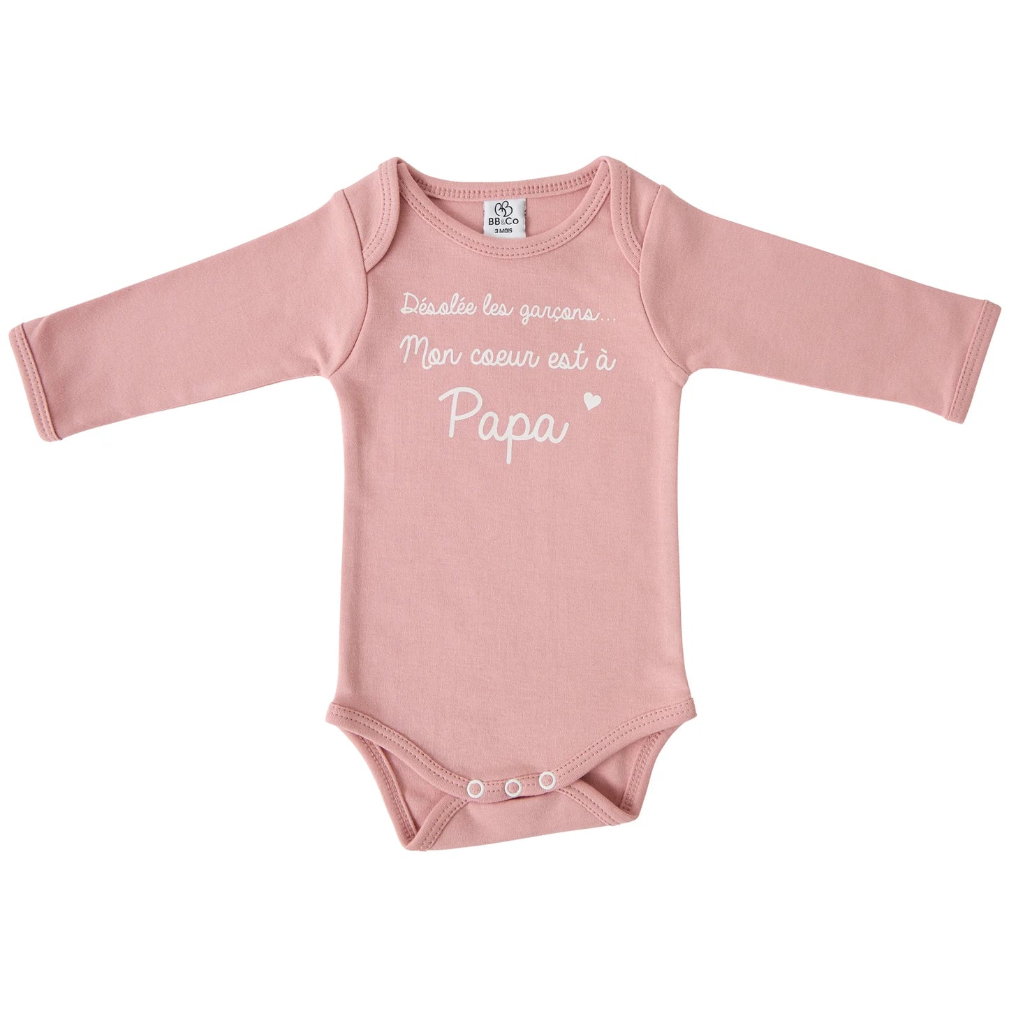 Body manches longues “Mon coeur est à papa” (2 tailles)