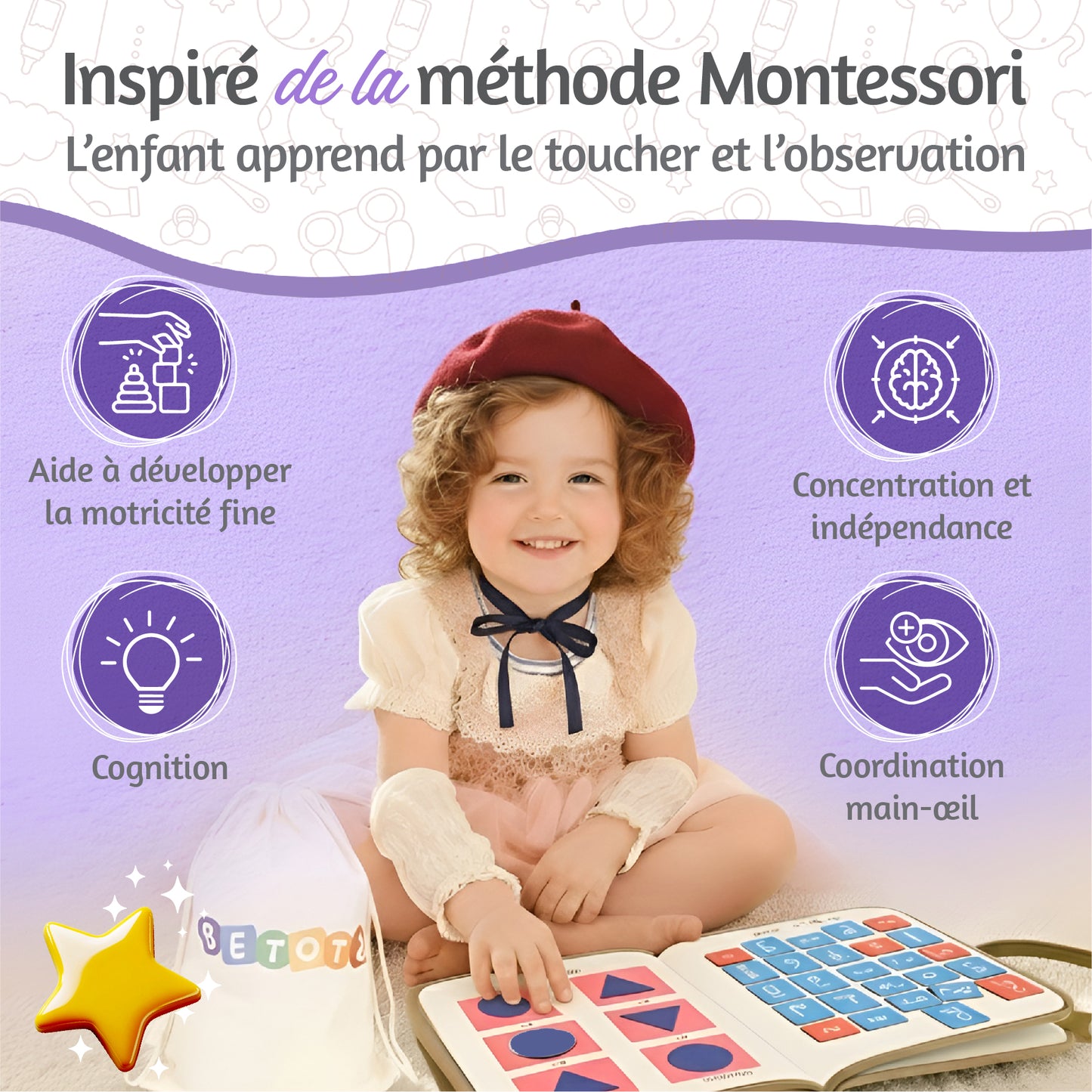 Busyboard montessori beige