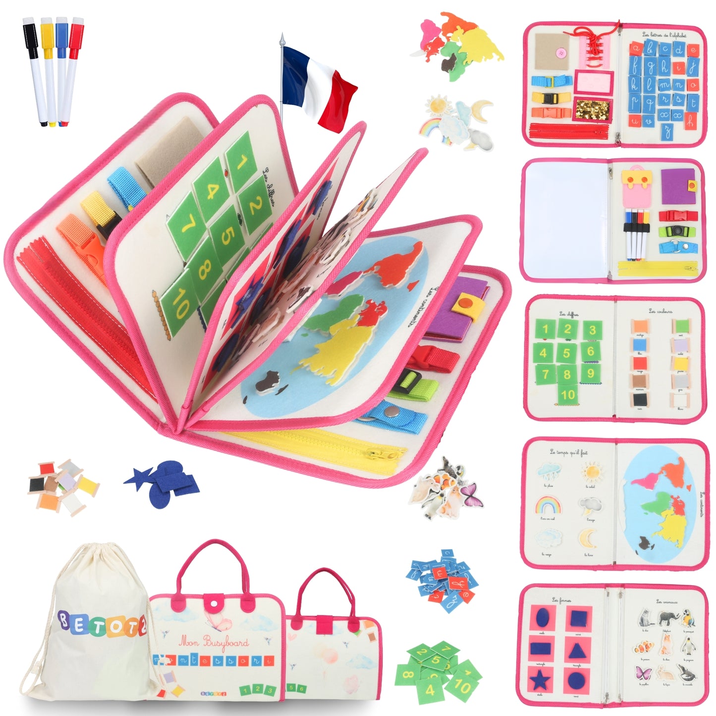 Busyboard montessori rose