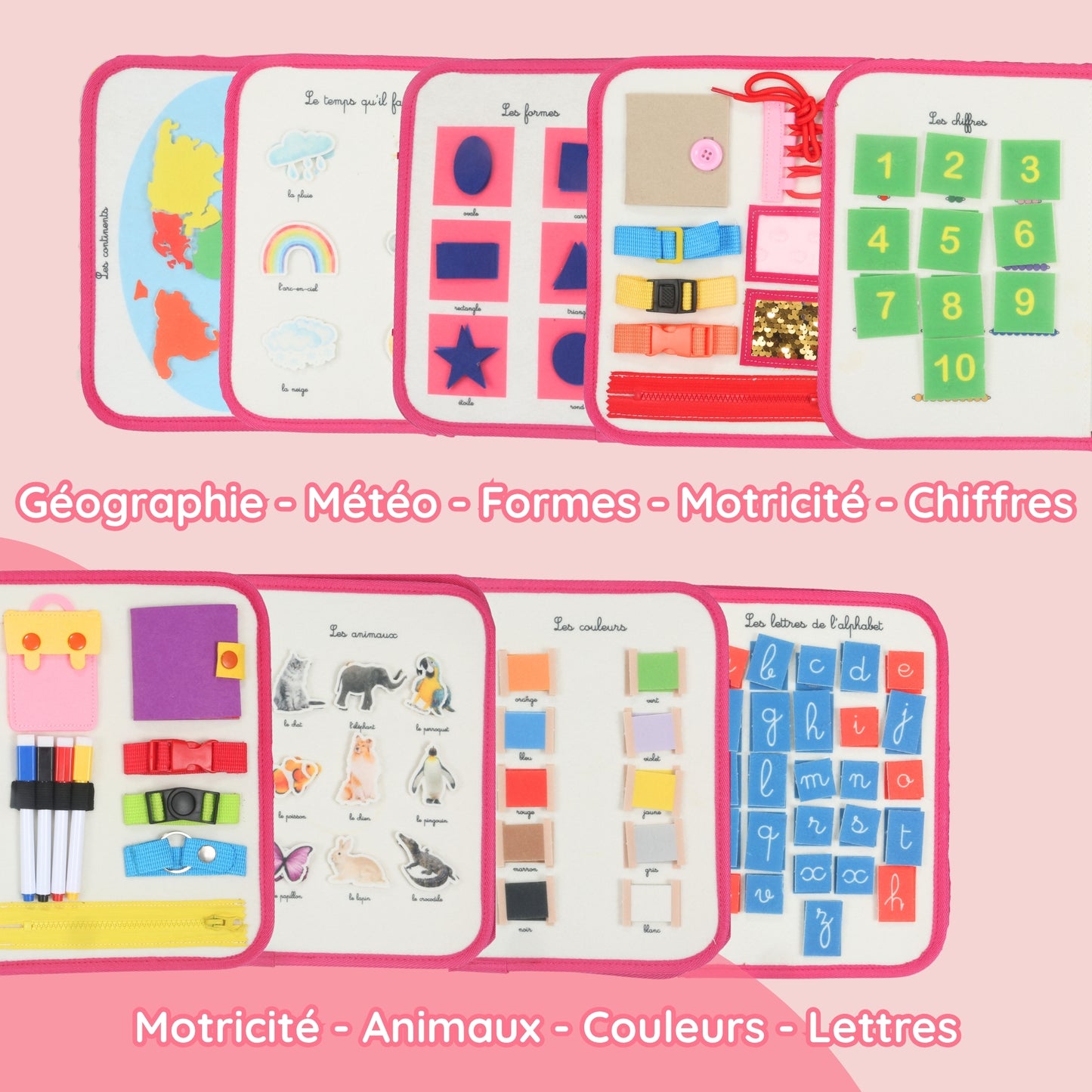 Busyboard montessori rose