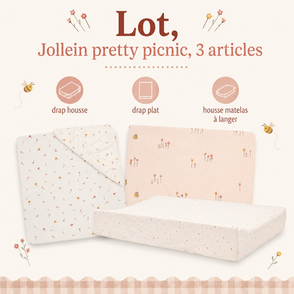 Lot N°2 drap pretty picnic