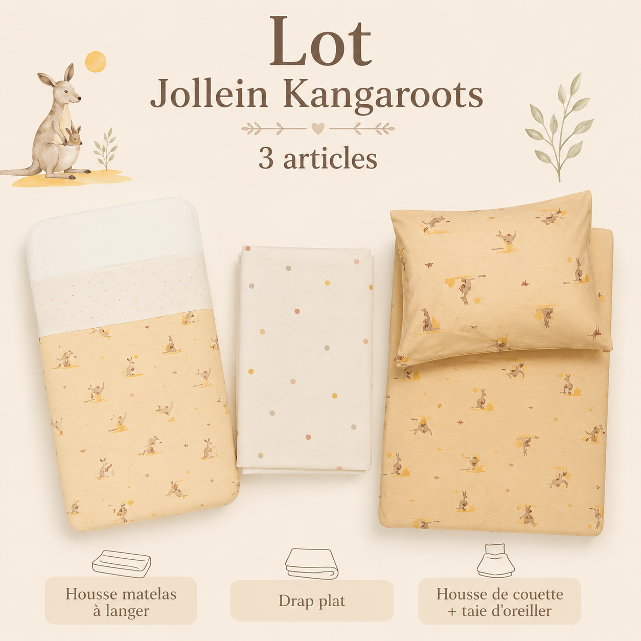Lot N°2 drap kangaroots