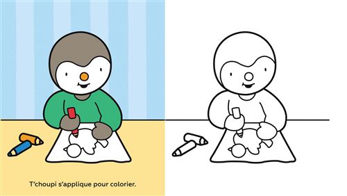 Colorie T'choupi sans dépasser - L'école