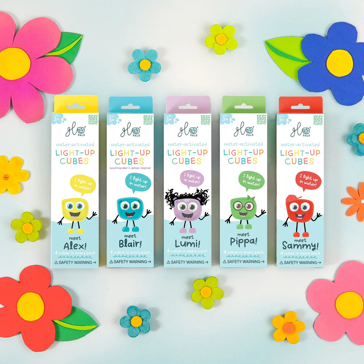 Pack 4 cubes lumineux (3 coloris au choix)