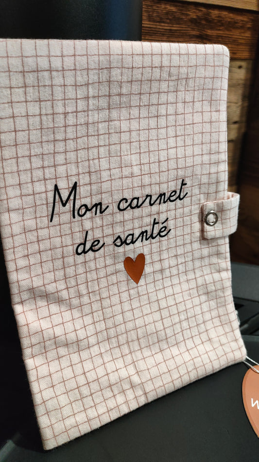 Protège carnet de santé gaze petits carreaux - Mon carnet de santé