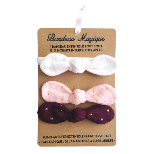 Bandeau magique (1 bandeau extensible + 3 nœuds) – Poètique