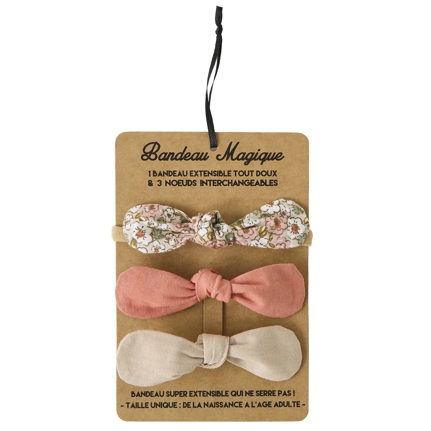 Bandeau magique (1 bandeau extensible + 3 nœuds) - Poétique