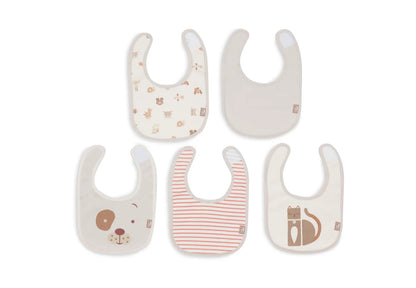 Bavoir Jersey imperméable - Animal Friends - 5 Unités