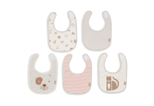 Bavoir Jersey imperméable - Animal Friends - 5 Unités