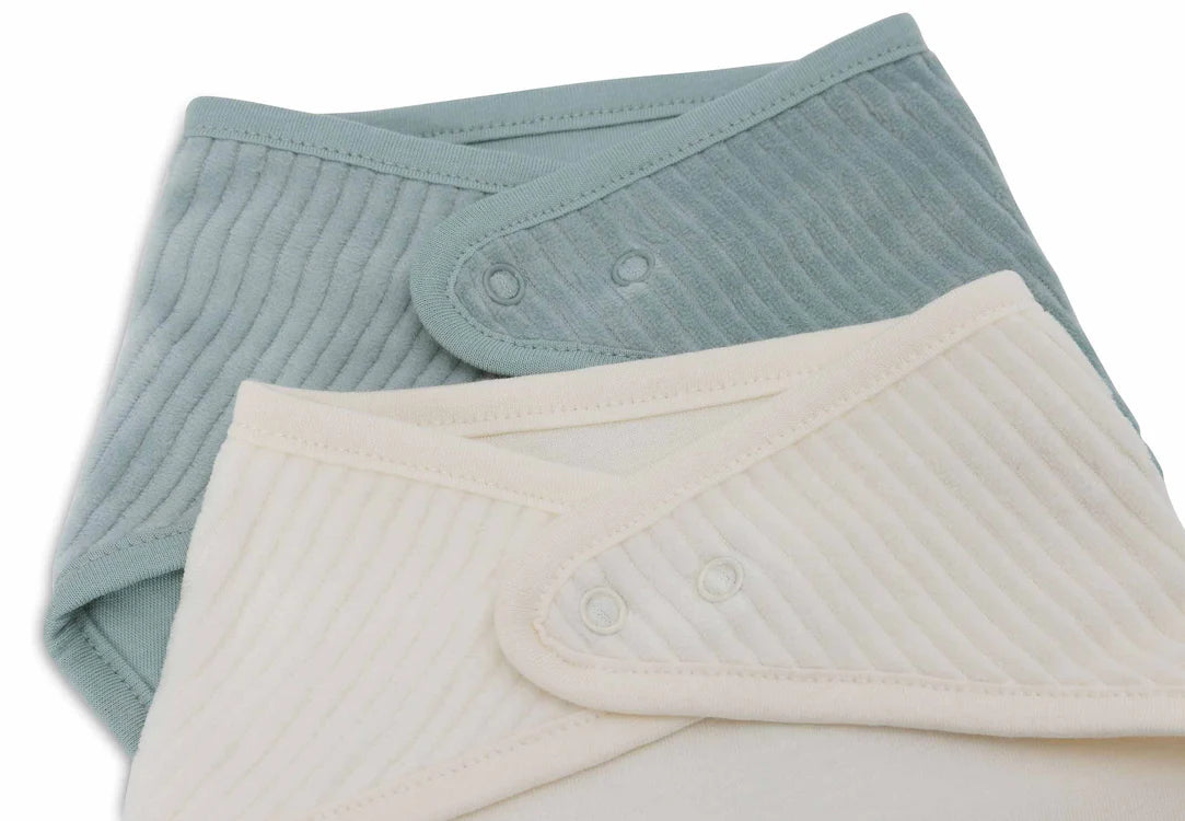 Bavoir bandana Velvet Rib sea green/ivory (pack de 2)
