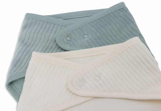 Bavoir bandana Velvet Rib sea green/ivory (pack de 2)