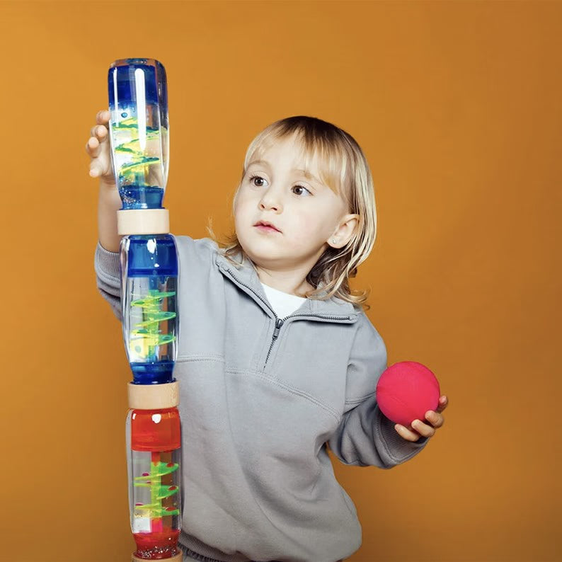 Bouteille sensorielle move - spirale bleu