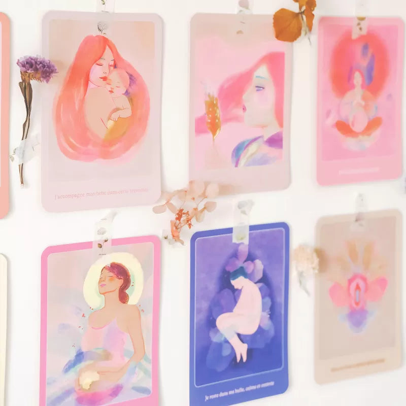 Cartes d'affirmations positives pour la naissance