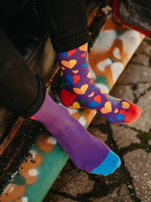 Chaussettes Cœurs arc-en-ciel