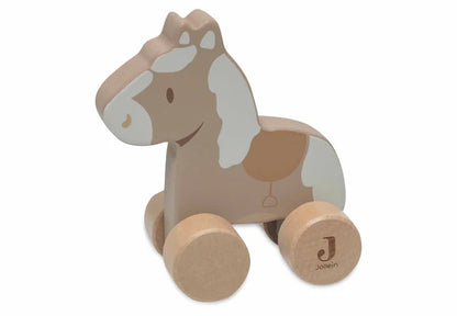 Cheval en Bois à roulettes