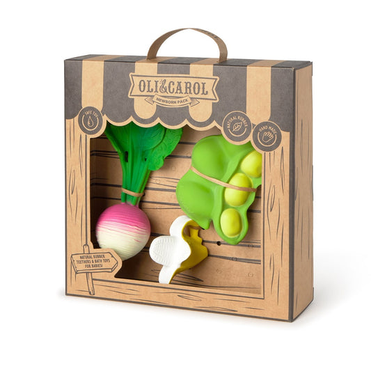 Coffret Cadeau Nouveau-né - 3 Anneaux de Dentition - Radis