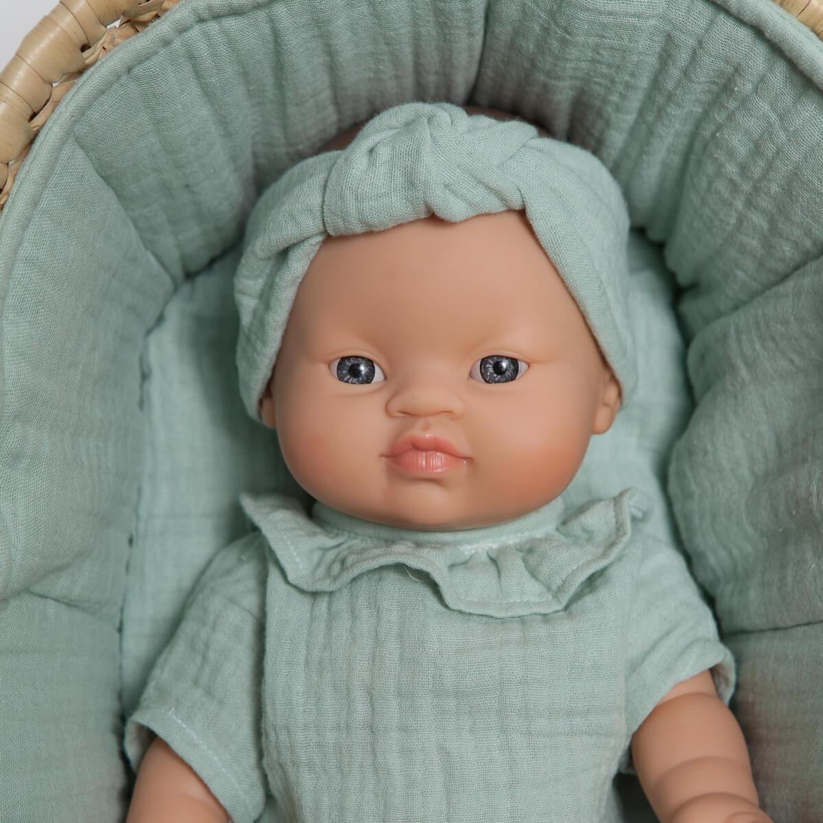 Couffin poupée vert