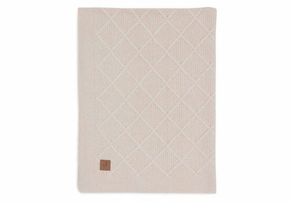 Couverture Berceau Check Knit Oatmeal/ Teddy fleece 75x100