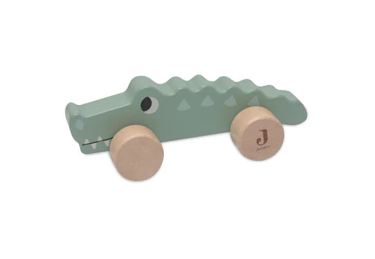 Crocodile en Bois à roulettes